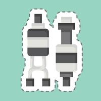 Sticker line cut Spare Motor. related to Drone symbol. simple design illustration vector