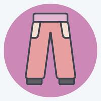 Icon Trouser. related to Tennis Sports symbol. color mate style. simple design illustration vector