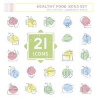 Icon Set Healthy Food. related to Fruit symbol. Color Spot Style. simple design illustration vector