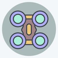 Icon Quad Copter. related to Drone symbol. color mate style. simple design illustration vector