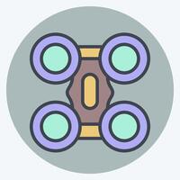 Icon Quad Copter. related to Drone symbol. color mate style. simple design illustration vector