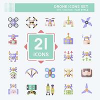 Icon Set Drone. related to Technology symbol. flat style. simple design illustration vector