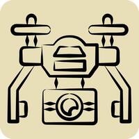 Icon Automatic Drone. related to Drone symbol. hand drawn style. simple design illustration vector