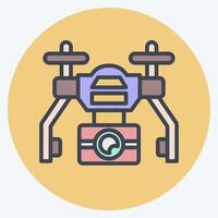 Icon Automatic Drone. related to Drone symbol. color mate style. simple design illustration vector