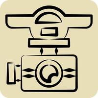 Icon Drone Camera. related to Drone symbol. hand drawn style. simple design illustration vector