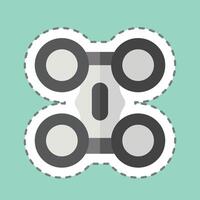 Sticker line cut Quad Copter. related to Drone symbol. simple design illustration vector