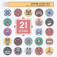 Icon Set Drone. related to Technology symbol. color mate style. simple design illustration vector