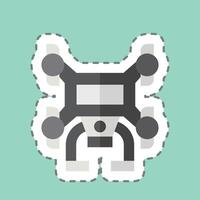 Sticker line cut Drone. related to Drone symbol. simple design illustration vector