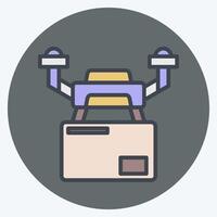 Icon Drone Logistics. related to Drone symbol. color mate style. simple design illustration vector