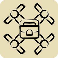 Icon Air Craft. related to Drone symbol. hand drawn style. simple design illustration vector