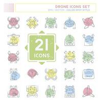 Icon Set Drone. related to Technology symbol. Color Spot Style. simple design illustration vector