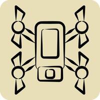 Icon Scouting Drone. related to Drone symbol. hand drawn style. simple design illustration vector