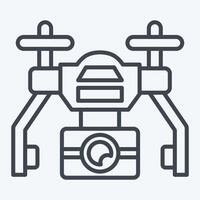 Icon Automatic Drone. related to Drone symbol. line style. simple design illustration vector