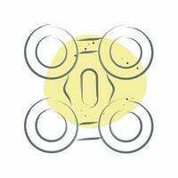 Icon Quad Copter. related to Drone symbol. Color Spot Style. simple design illustration vector