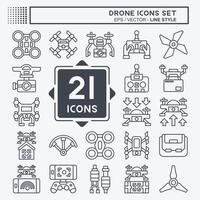 Icon Set Drone. related to Technology symbol. line style. simple design illustration vector