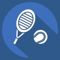 icono cadena. relacionado a tenis Deportes símbolo. largo sombra estilo. sencillo diseño ilustración vector