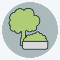 Icon Broccoli. related to Healthy Food symbol. color mate style. simple design illustration vector