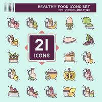 Icon Set Healthy Food. related to Fruit symbol. MBE style. simple design illustration vector