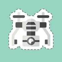 Sticker line cut Automatic Drone. related to Drone symbol. simple design illustration vector