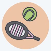 icono tenis. relacionado a tenis Deportes símbolo. color compañero estilo. sencillo diseño ilustración vector