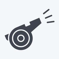 Icon Whistle. related to Tennis Sports symbol. glyph style. simple design illustration vector