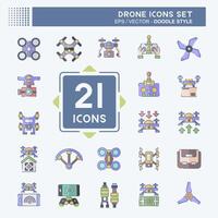 Icon Set Drone. related to Technology symbol. doodle style. simple design illustration vector