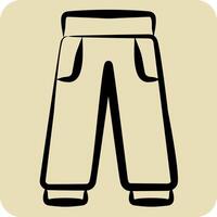 Icon Trouser. related to Tennis Sports symbol. hand drawn style. simple design illustration vector