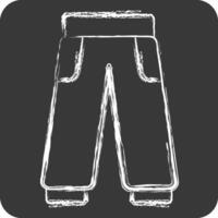 Icon Trouser. related to Tennis Sports symbol. chalk Style. simple design illustration vector