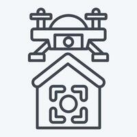 Icon Drone Location. related to Drone symbol. line style. simple design illustration vector