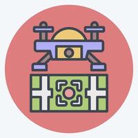 Icon Target Location. related to Drone symbol. color mate style. simple design illustration vector
