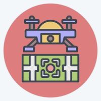 Icon Target Location. related to Drone symbol. color mate style. simple design illustration vector