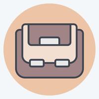 Icon Shoulder Bag. related to Drone symbol. color mate style. simple design illustration vector