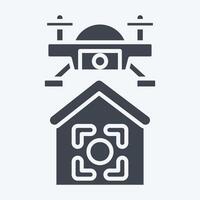 Icon Drone Location. related to Drone symbol. glyph style. simple design illustration vector