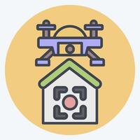 Icon Drone Location. related to Drone symbol. color mate style. simple design illustration vector