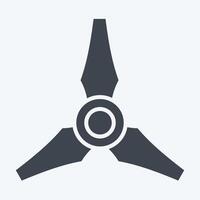 Icon Three Blades Propeller. related to Drone symbol. glyph style. simple design illustration vector