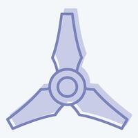 Icon Three Blades Propeller. related to Drone symbol. two tone style. simple design illustration vector