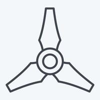 Icon Three Blades Propeller. related to Drone symbol. line style. simple design illustration vector