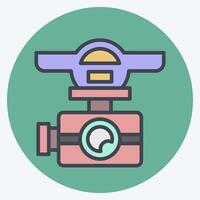 Icon Drone Camera. related to Drone symbol. color mate style. simple design illustration vector