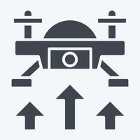 Icon Fly Up. related to Drone symbol. glyph style. simple design illustration 1 vector
