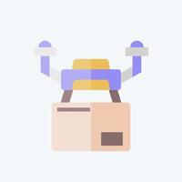 Icon Drone Logistics. related to Drone symbol. flat style. simple design illustration vector