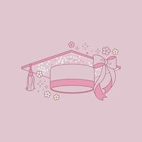 Nice coquette style illustration on graduation theme vector