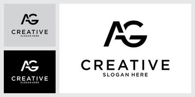 AG or GA initial letter logo design vector