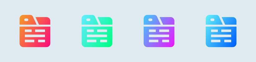 Articles solid icon in gradient colors. Blog signs illustration. vector