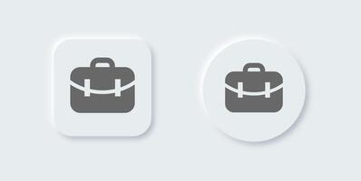 Briefcase solid icon in neomorphic design style. Business signs illustration. vector