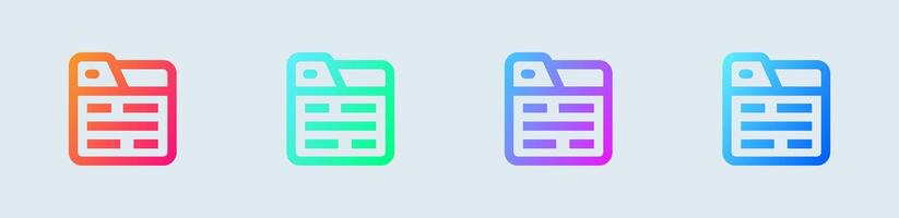 Articles line icon in gradient colors. Blog signs illustration. vector