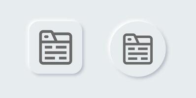 Articles line icon in neomorphic design style. Blog signs illustration. vector