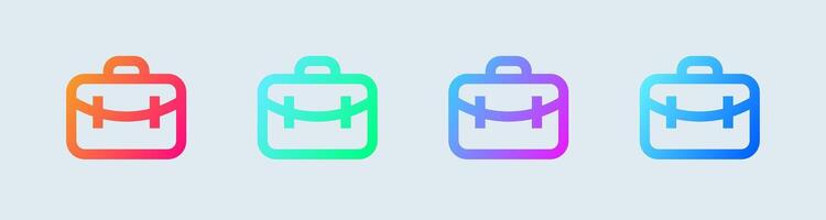 Briefcase line icon in gradient colors. Business signs illustration. vector