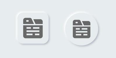 Articles solid icon in neomorphic design style. Blog signs illustration. vector