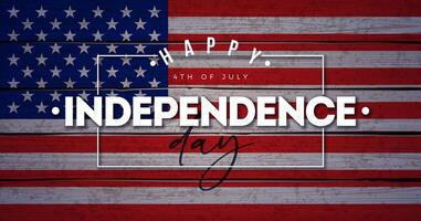 4th of July Independence Day of the USA Background Illustration with Vintage American Flag and Typography Lettering. Fourth of July National Celebration Design for Banner, Greeting Card vector