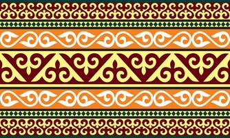 seamless colored Kazakh national ornament, border, frame. EndlessPattern of nomadic peoples of the great steppe, Kyrgyz, Mongol, Buryat, Kalmyk. vector